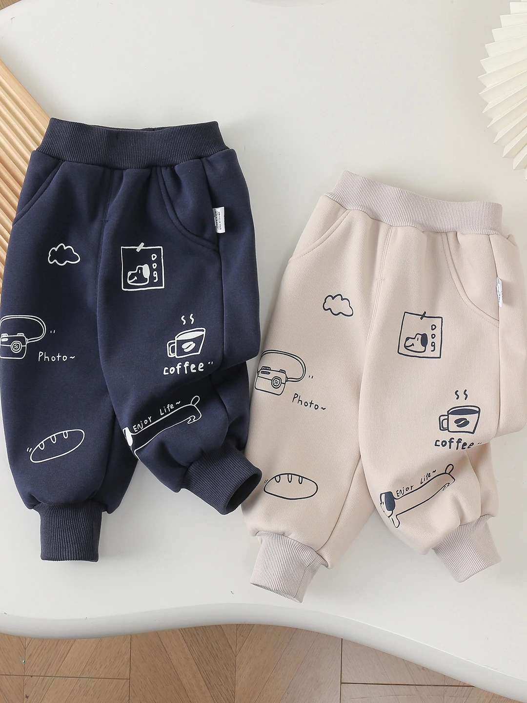 

Детские зимние повседневные теплые длинные брюки на подкладке с манжетами, новые модные универсальные брюки для отдыха Sle ex Baby