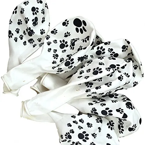 Paws Latex Balloons 10/20/30Pcs White Black Dog Paw Print for Baby Shower Paw Theme Kids Party Decoration Supplies view 2