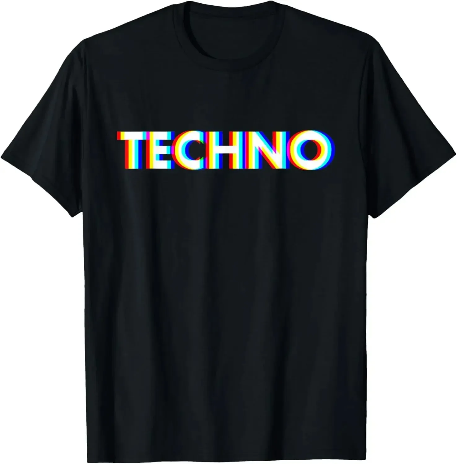 Techno Music Optical Illusion Glitch Trippy EDM Rave T-Shirt Vintage Women Clothes Y2k Top Ropa De Mujer