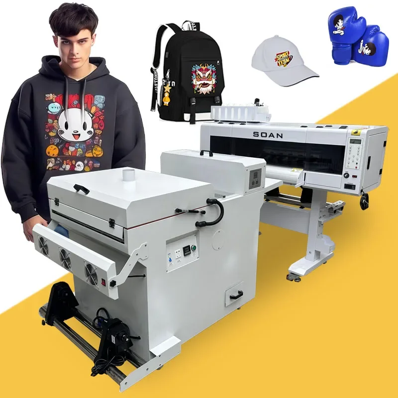 A2 A3 DTF Tshirt Printer 2 heads 30cm DTF Printer Set with i3200 XP600 Print Head with Powder Shaking Machine A2