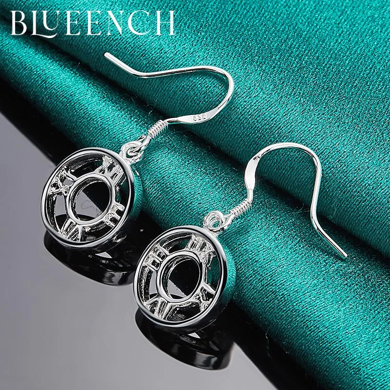 

Blueench 925 Sterling Silver Roman Round Hollow Drop Earrings for Women's Personality Fashion Fine Jewelry