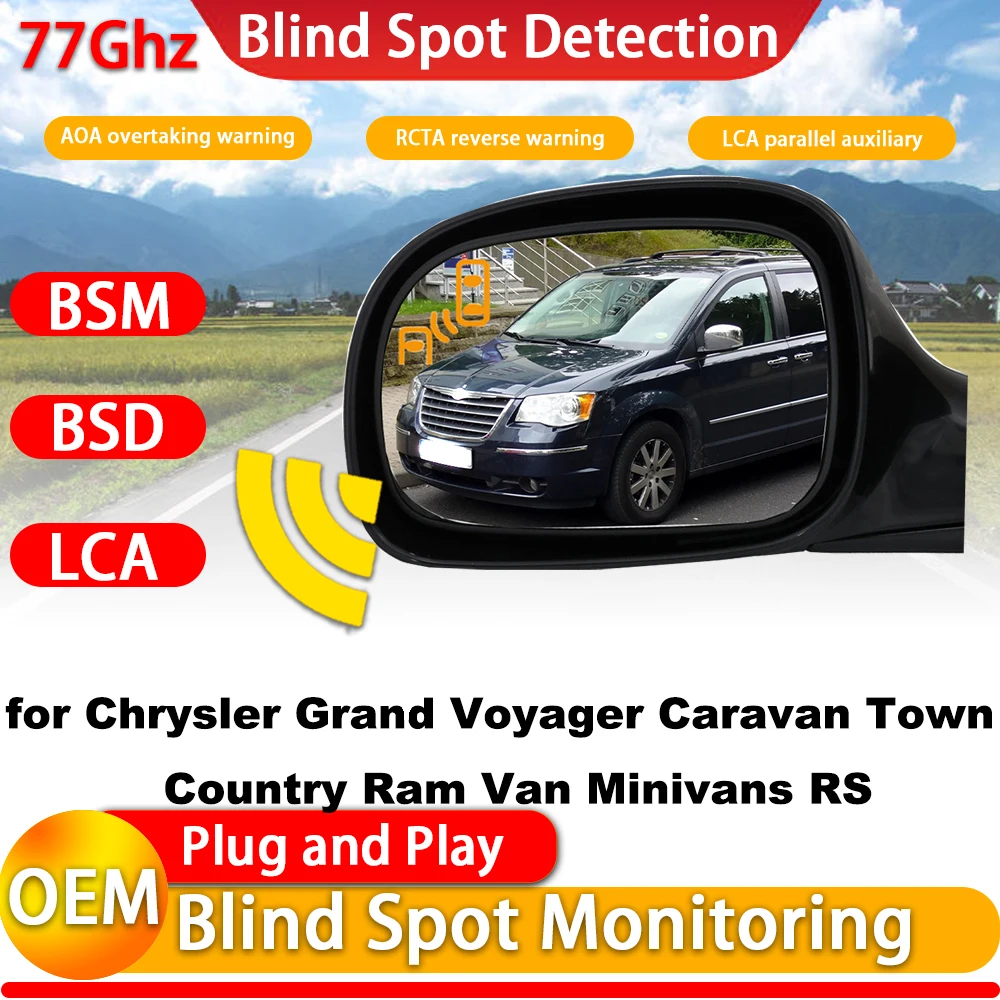 for Chrysler Grand Voyager Caravan Town Country Ram Van Minivans RS Blind Spot Assist Monitor Monitoring Detection BSM System