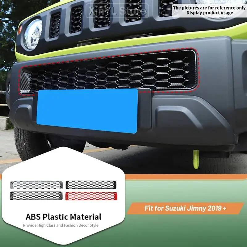 

New Car ABS Front Bumper Grille Decoration Cover For Suzuki Jimny 2019 2020 2021 Up Car Exterior Accessories Easy Installation