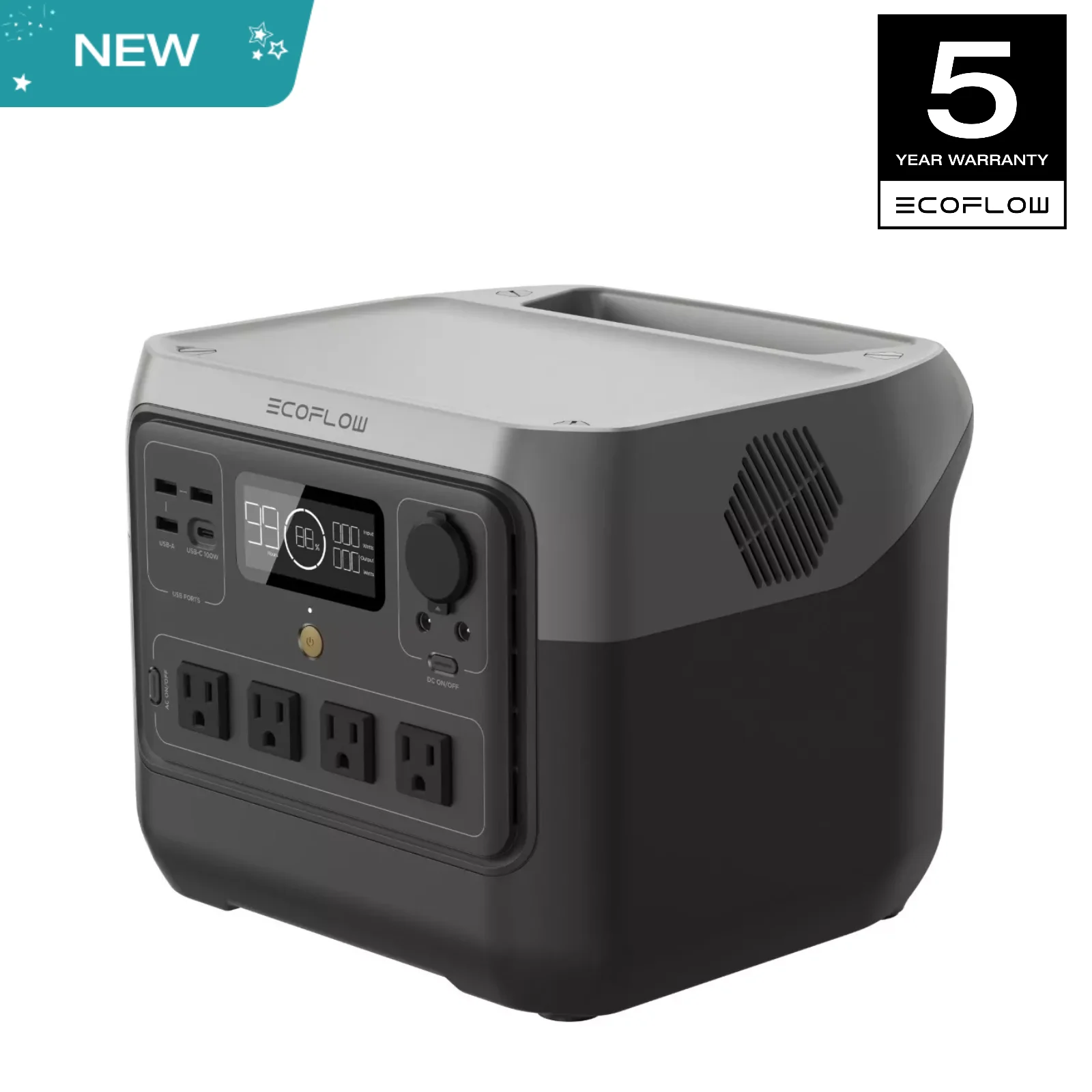 ECOFLOW Portable Power Station RIVER 2 Pro 700, 716Wh LiFePO4 Battery, 4x800W AC Outlets, Solar Generator