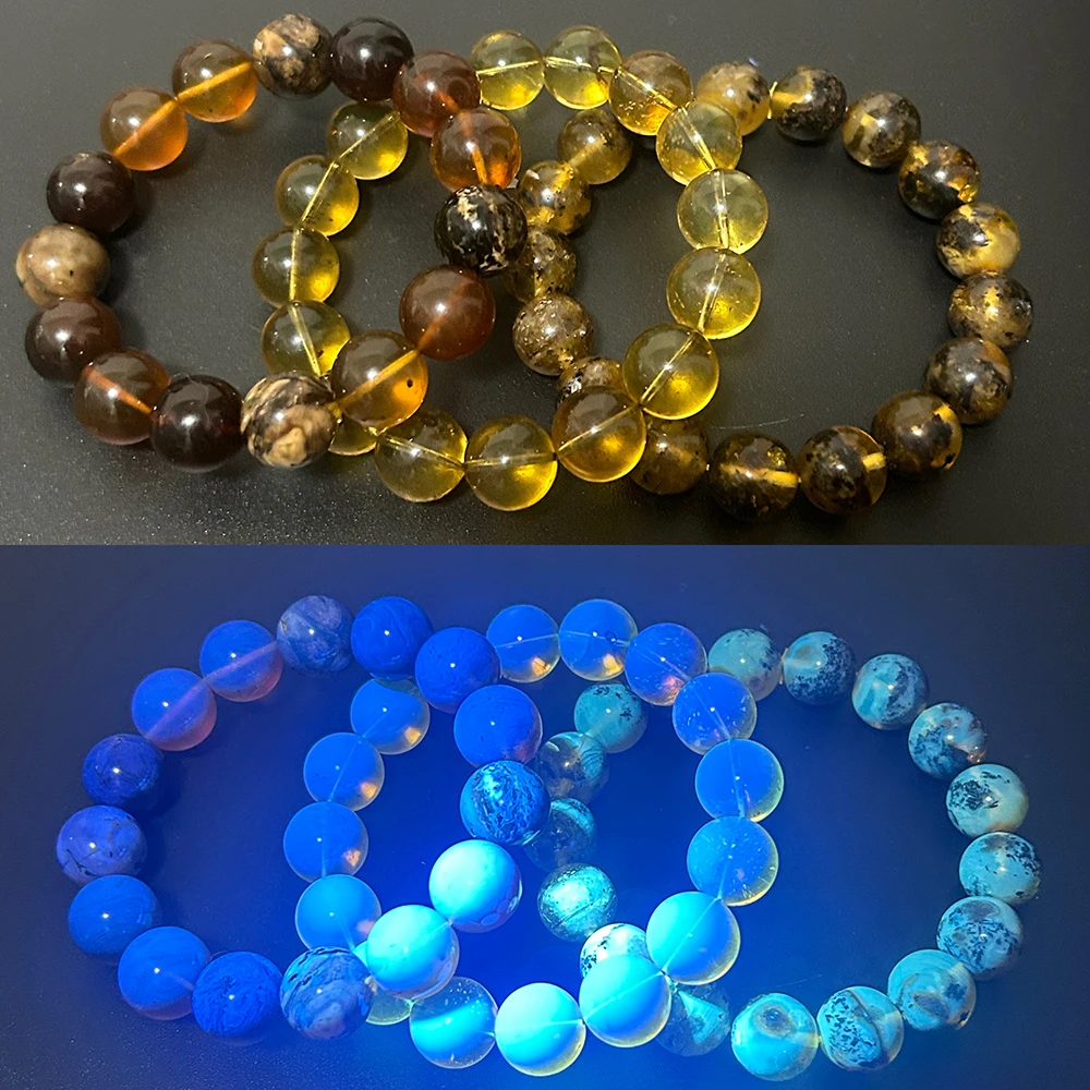 Natrural 12mm Genuine Baltic/Blue/Copal Amber Bracelet Round Beads ,Fashion Jewelry for Men and Women Special Gift，Diy Wholesale