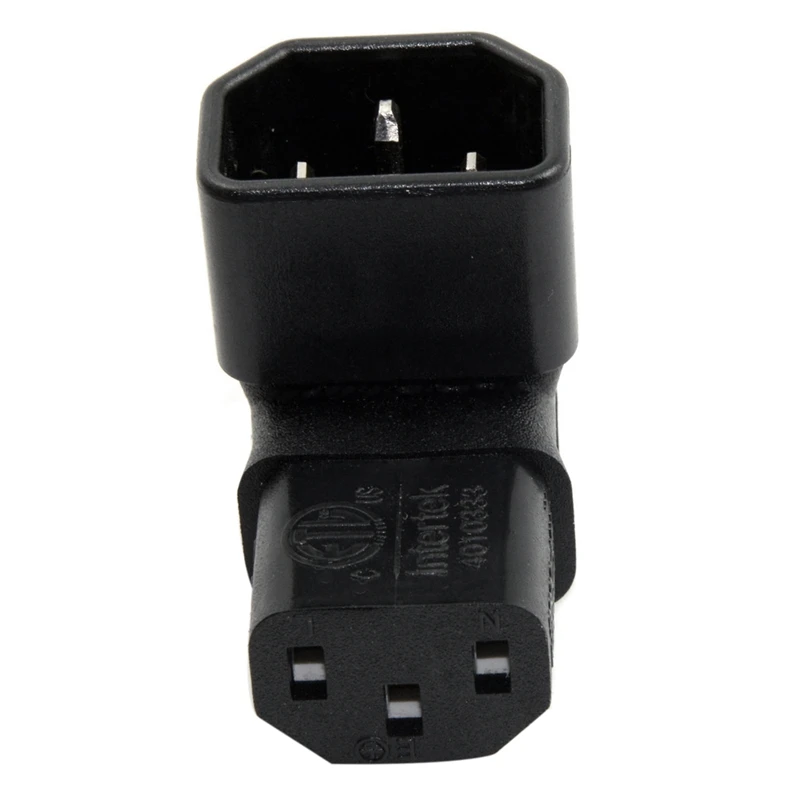 IEC Male C14 To Up Right Angled 90 Degree IEC Female C13 Power Extension Adapter