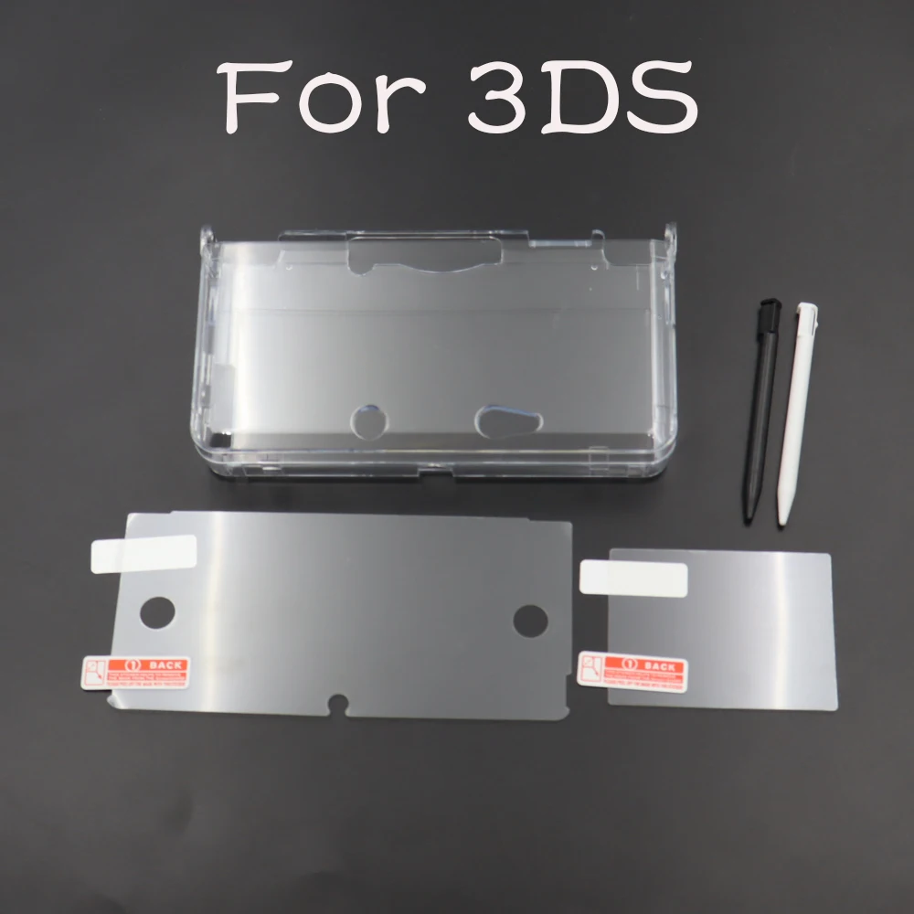 1Set Clear Crystal Protective Case +Dustproof Film +Stylus Pen For NDSL NDSi XL 2DS 3DS XL New 2DS 3DS XL LL Game Console Shell view 3