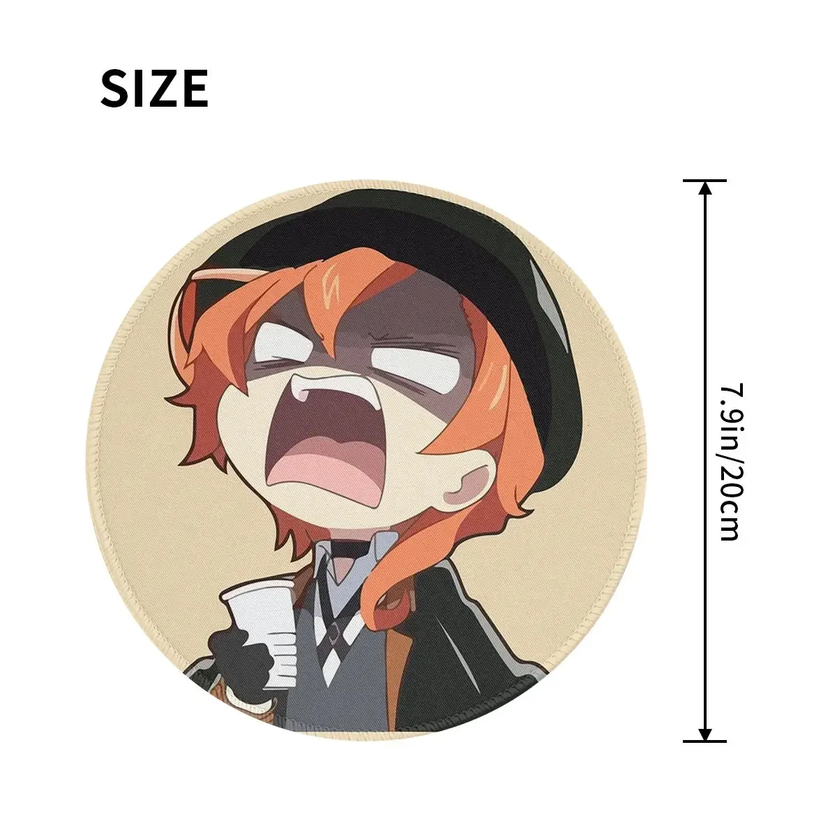 Chuya Nakahara Bungo Stray Dogs Anime 1 Round Mouse Pad Computer Keyboard Mouse Mat Gaming PC Desk Mat Office Accessories Table