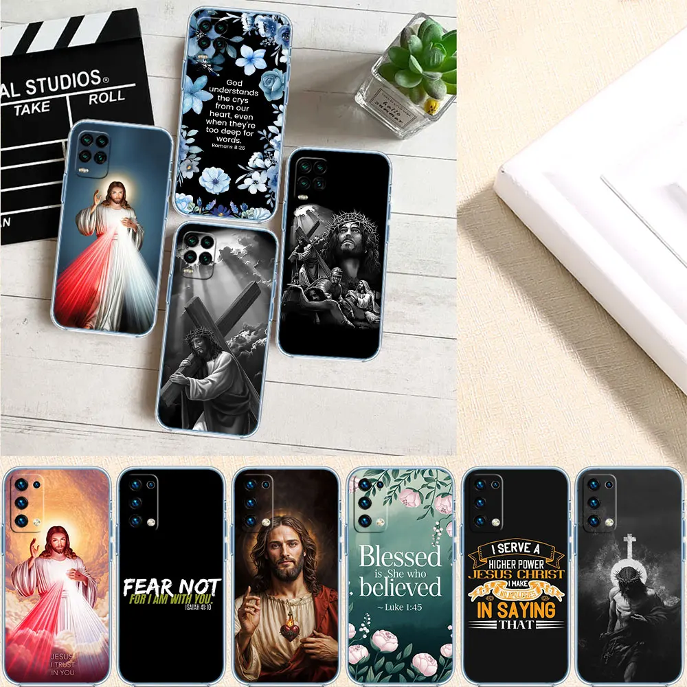 MI22 Jesus Christ Soft Shell Transparent Phone Case for Samsung Galaxy A04 A04S A14 A23 A34 A54 M23 M33 M52 M53