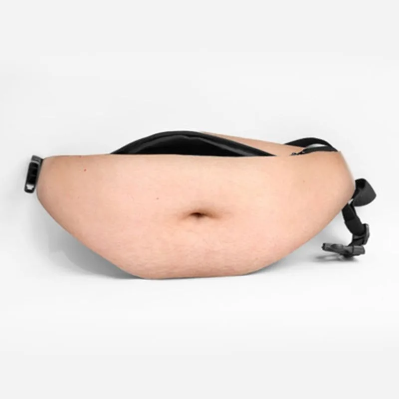 

Funny Beer Belly Waist Pack Pouch for Men Women Sports Travel Hands-Free Fanny Pack Storage Bum Bag with Zipper Pocket Portable