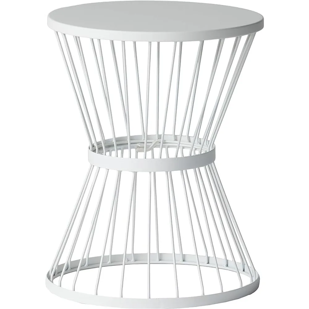 

Christopher Knight Home Lassen Outdoor 16" Iron Side Table, Matte White Beautiful Appearance, Durable and Handmade