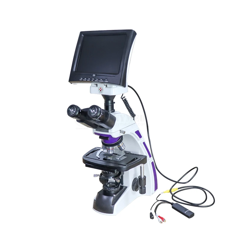 

SY-B129T Hot Sale LCD Display Biological Microscope Portable Trinocular Microscope Medical with Software