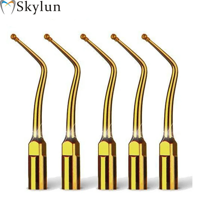 5PCS Dental Ultrasonic Scaler Scaling Tip SB1T SB2T SB3T SBLT SBRT Golden Cavity Preparation Fit EMS MECTRON WOODPECKER BAOLAI