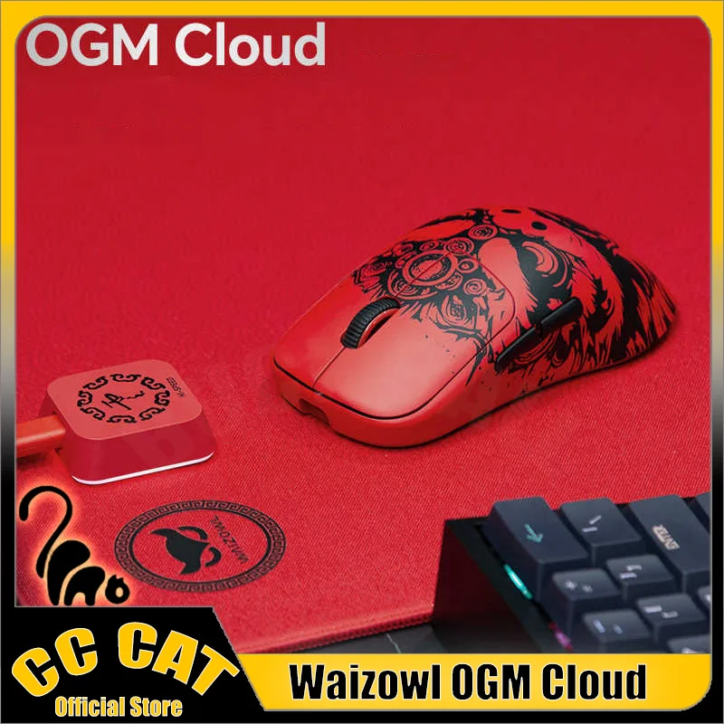 

Игровая мышь Waizowl Ogm Cloud 2,4G, беспроводная Bluetooth 8k, Nordic, 32000 точек на дюйм, Paw3950, легкая офисная игровая мышь для ПК, csgo, подарок