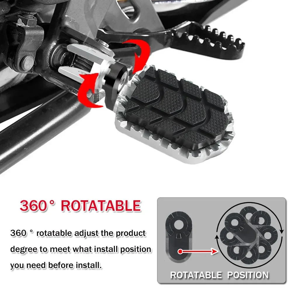 Motorcycle Foot Pegs Rests Aluminum Wide Billet Footrest Footpeg  For BMW R1200GS R 1200 GS OC ADV GS R1200 Adventure 2005-2013