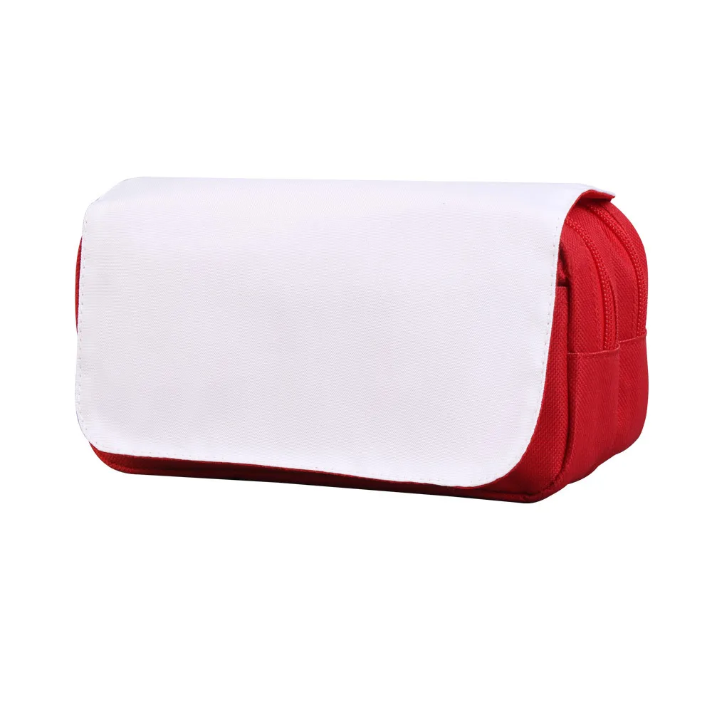 Sublimation Blank Pencil Bag Makeup Bags Large Capacity Multi-Layered Zipper Cosmetic Bag Pencil Case For Heat Transfer Print