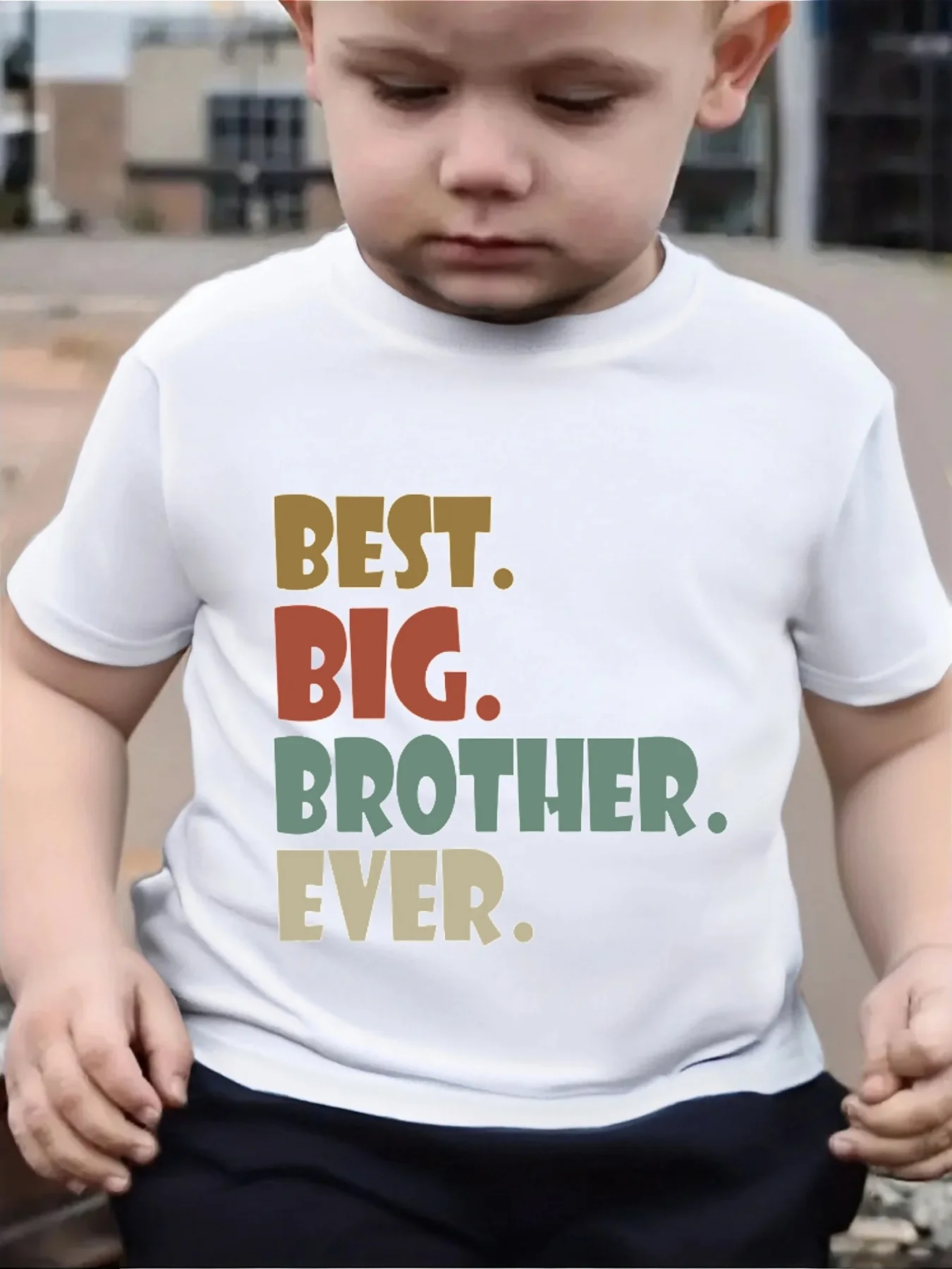 Cute Best Big Brother Ever Letter Print Family Matching T Shirt Boys Girls Short Sleeve Parent Child Soft Cotton Casual Tops