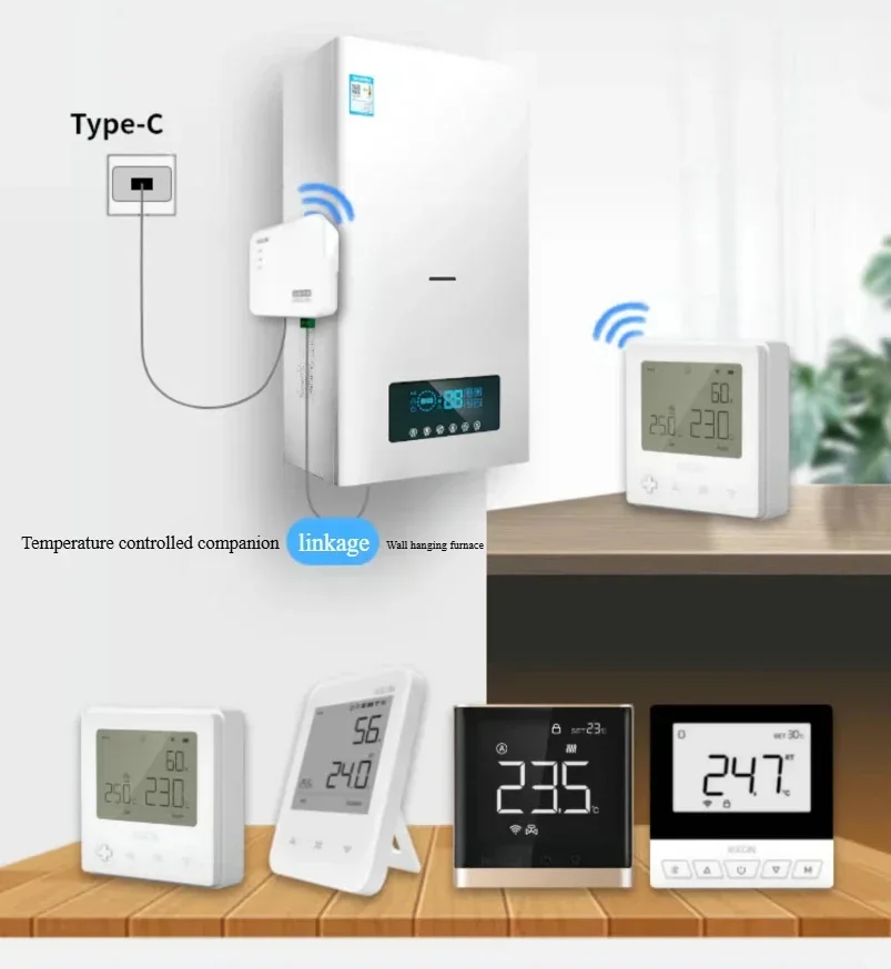 Wireless WiFi Thermostat Gas Boiler Home Floor Heating Smart Programmable Temperature Controller Voice Google Electric Water