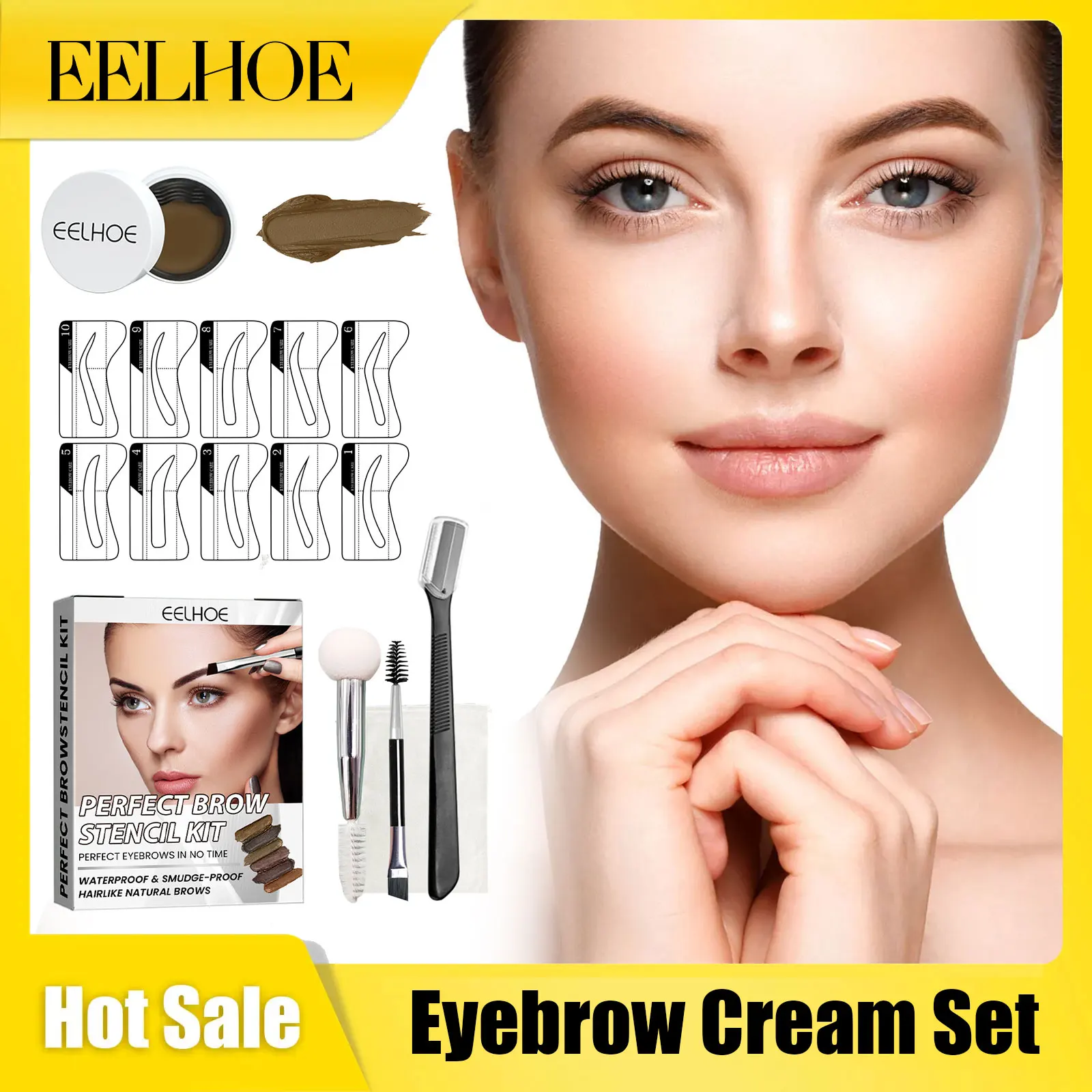 

Eelhoe Eyebrow Cream Set Quick Dry 3D Molding Wax Wild Sculpt Shaping Makeup Cosmetic Accessorie Waterproof Eyebrow Styling Balm