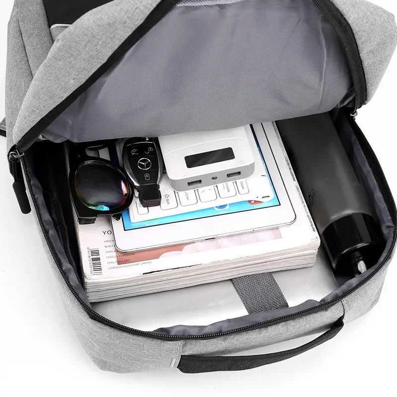 Backpack USB Rechargeable Men's and Women's Large Capacity Simple Business Computer Backpack Leisure Travel Student Backpack