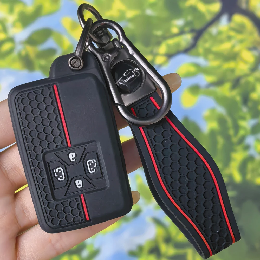 Honeycomb Texture Key Protector With Keychain Fit Toyota Noah Tarago Mark X RAV4 Voxy Corolla Yaris Estima Smart Key Fob