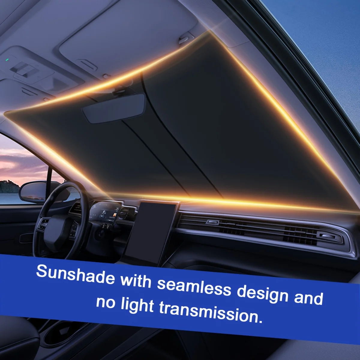 1pc Titanium Silver Car Sun Visor Front Sun Protection Windshield Insulated Car Sun Visor Suitable for Summer Car S