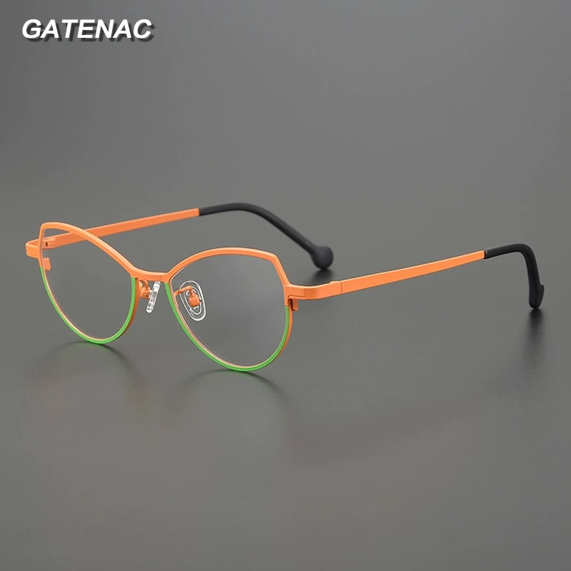 

Качественная оправа для очков из чистого титана, мужские очки для чтения «кошачий глаз», оправа для очков по рецепту, женские роскошные брендовые подарочные очки