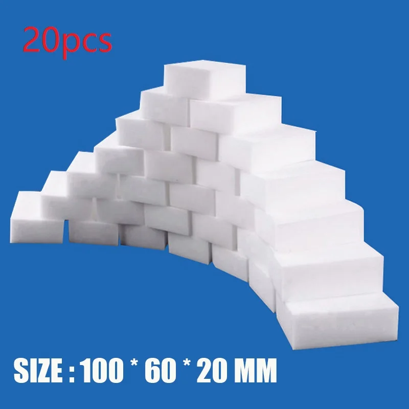 20 Pcs/lot Melamine Sponge Magic Sponge Eraser Melamine Cleaner for Kitchen Office Bathroom Nano Cleaning Sponges 10x6x2cm