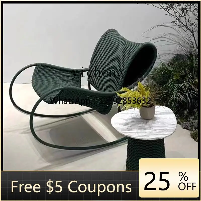 J-3  Balcony Leisure Rattan Chair Garden Outdoor Sofa Dining Table and Chair Combination Rocking Chair Coffee  decoration