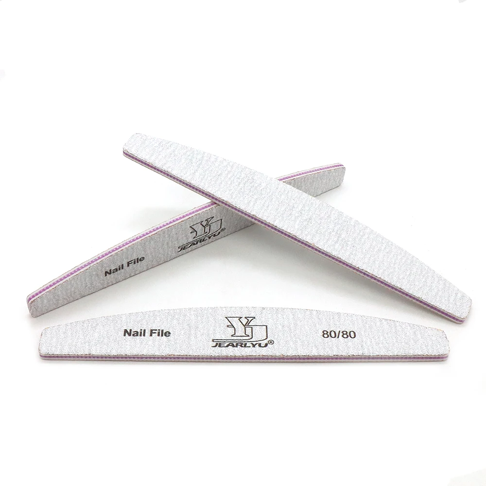 25/50 قطعة 50 قطعة الهلال القمر صالون ملفات الأظافر بالجملة ملفات الأظافر 80/80 حصى الأظافر القوية الصنفرة مزدوجة الوجهين صالون ومجموعة DIY #3