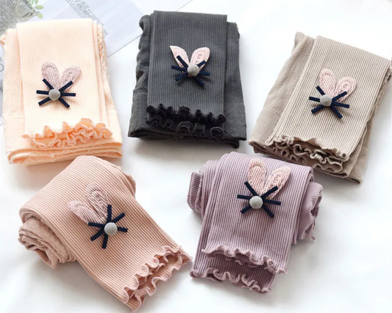 Mädchen Leggings Herbst Frühling niedliche Baumwolle elastische Taille Kinder Kinder Baby Hosen unten – Detail 1