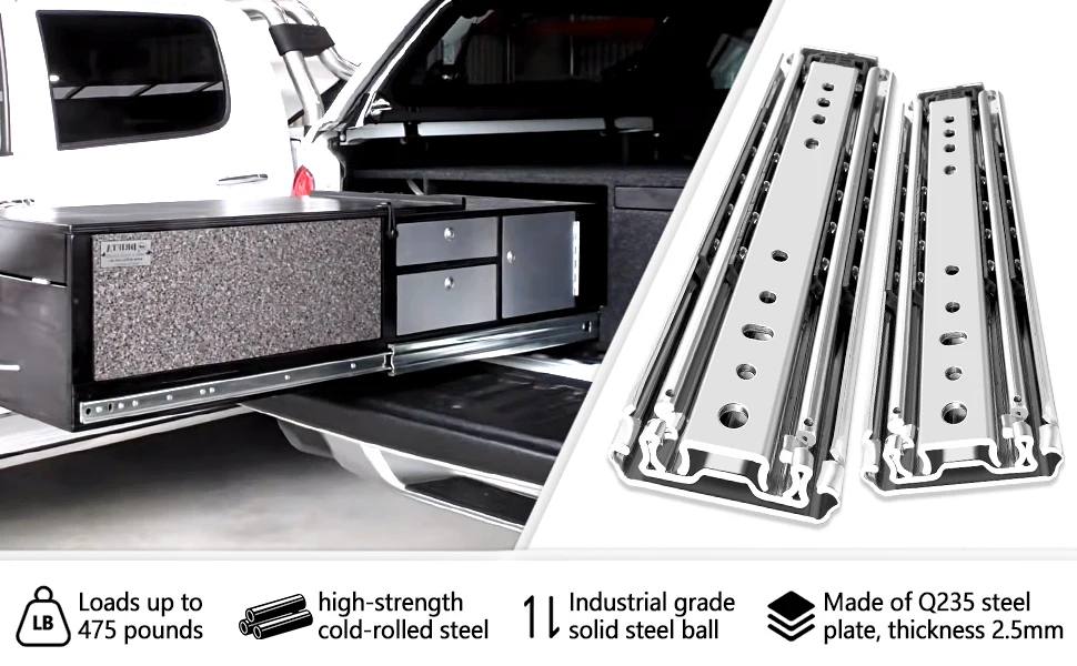 الجملة 76 مللي متر الكرة تحمل تلسكوبي درج الشريحة الأثاث الأجهزة خزانة ملحق للمطبخ RV رياضة 225 كجم الحمولة #3