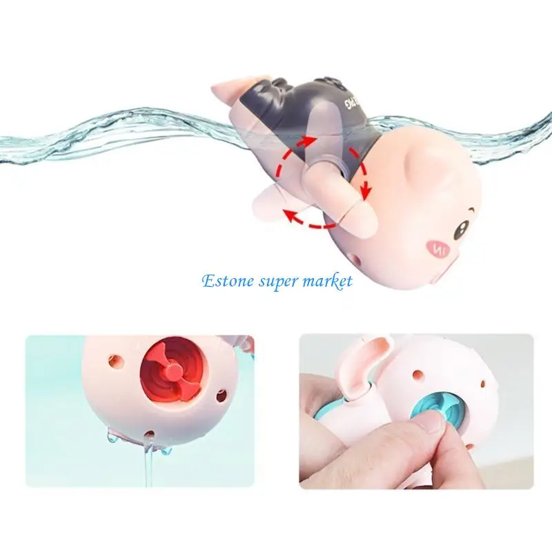 090B Spiaggia giocattolo interattiva per interni per set da gioco Mini barca da bagno galleggiante a forma maialino