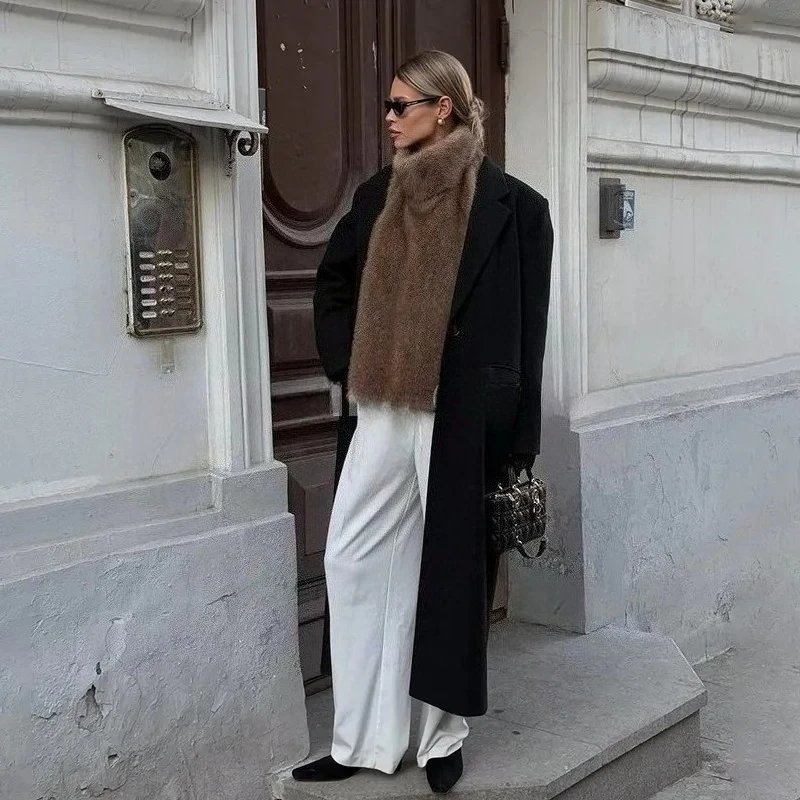 Picture 5: Autumn Winter Turtleneck Eco Mink Fur Tank Tops Sleeveless Jacket Coat New Fashion Faux Fur Sable Vest Crop Top