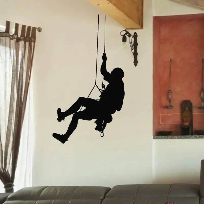 Rock Climbing Wall Sticker Climbers Vinyl Decal Bedroom Wall Decor Living Room Decoration Sling Extreme Sports Fan Art Mural