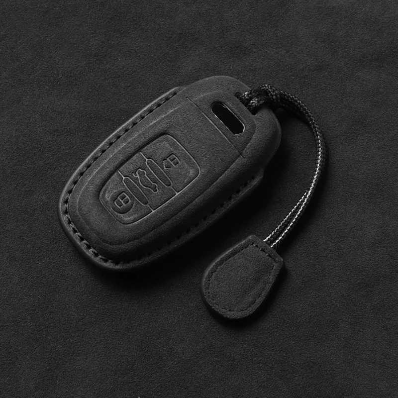 Car Key Case For Audi A3 A4 A6 A7 A8 B9 C8 D5 4K S8 Q7 Q8 SQ8 E-tron 2018 2019 2020 2021 Leather Cover Shell Fob Car Accessories