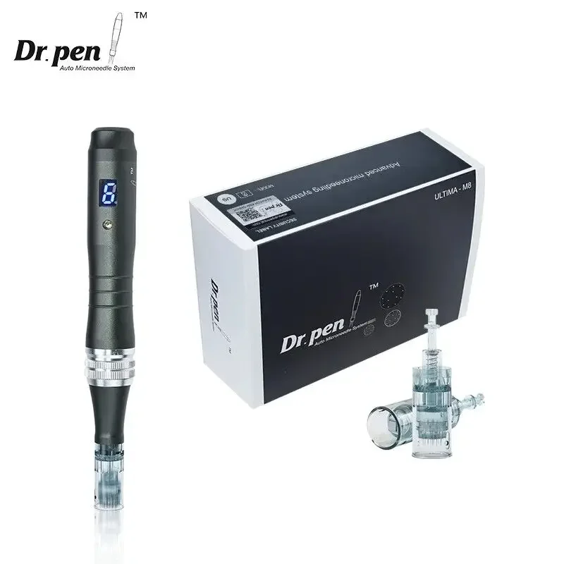 Dr.pen-ultima M8プロフェッショナルマイクロニードルペン,自動マイクロニードル,カートリッジ付きメソセラピースキンケアツール,32個