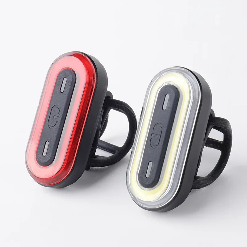 Deemount USB Bike Tail Lamp USB Charge Warning Safety Lantern Oval-shaped 30 LED chips COB Bicycle Tail Light  Tailight