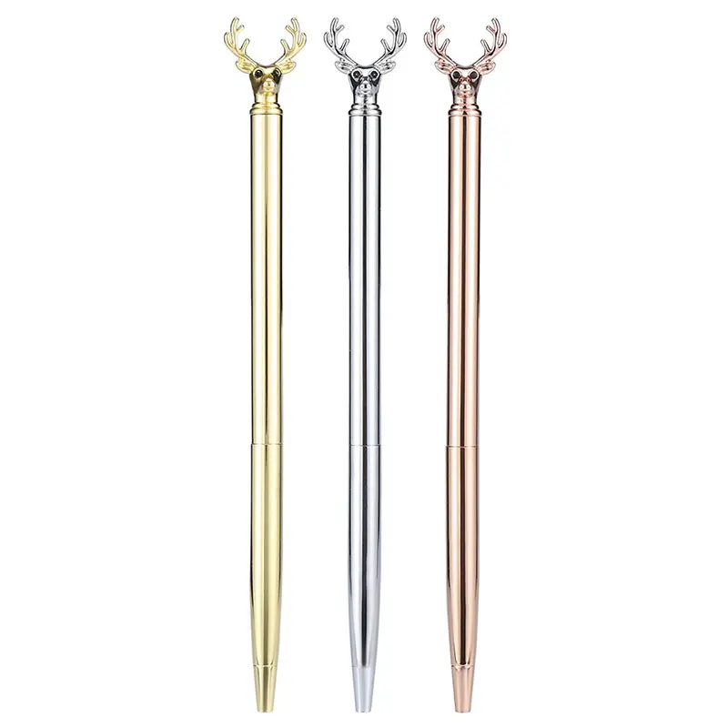 Bolígrafo de Gel con punta de ciervo para niños y niñas, bolígrafo de tinta negra, material de papelería para la escuela y la Oficina, 50 piezas