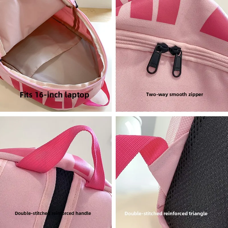 Spor Sle Lightweight Bapa for Girls Elementary Middle High School Students Casual Dual-oulder Bag Soft Outdoor Func...