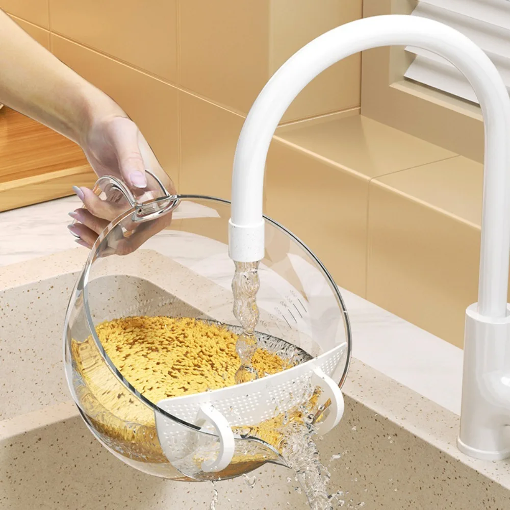 1000ml Obst Gemüse Reinigungs becken Messbecher Ei Flüssigkeit Mischen eingebaute Filter platte Sieb Abfluss korb Obstschale