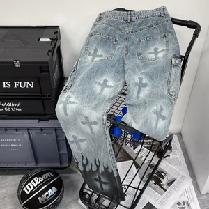 Kot bacak düz erkek modası, pantolon, bel-orta stil avrupa ve amerika, çapraz ateş için tasarım, çamaşır makinesi, sahne, gündelik 8 en çok satılan-pantolonsuz-ateşsiz-no. 7