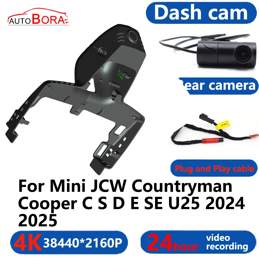 

4K Wifi 3840*2160 Car Camera Dash Cam Camera 24H Video for Mini JCW Countryman Cooper C S D E SE U25 2024 2025