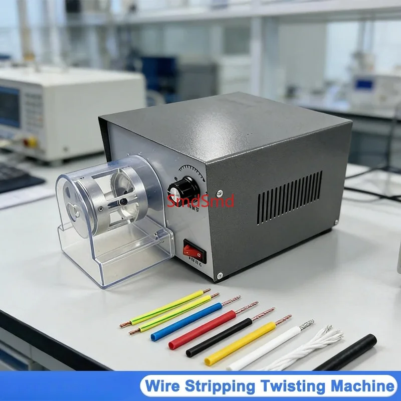 Wire Cutting Stripping Machine 40W 0.1-1.5mm² Rubber Wires AC/DC Power Cord Cable Multi-Core Cable Peeling Twisting Machine