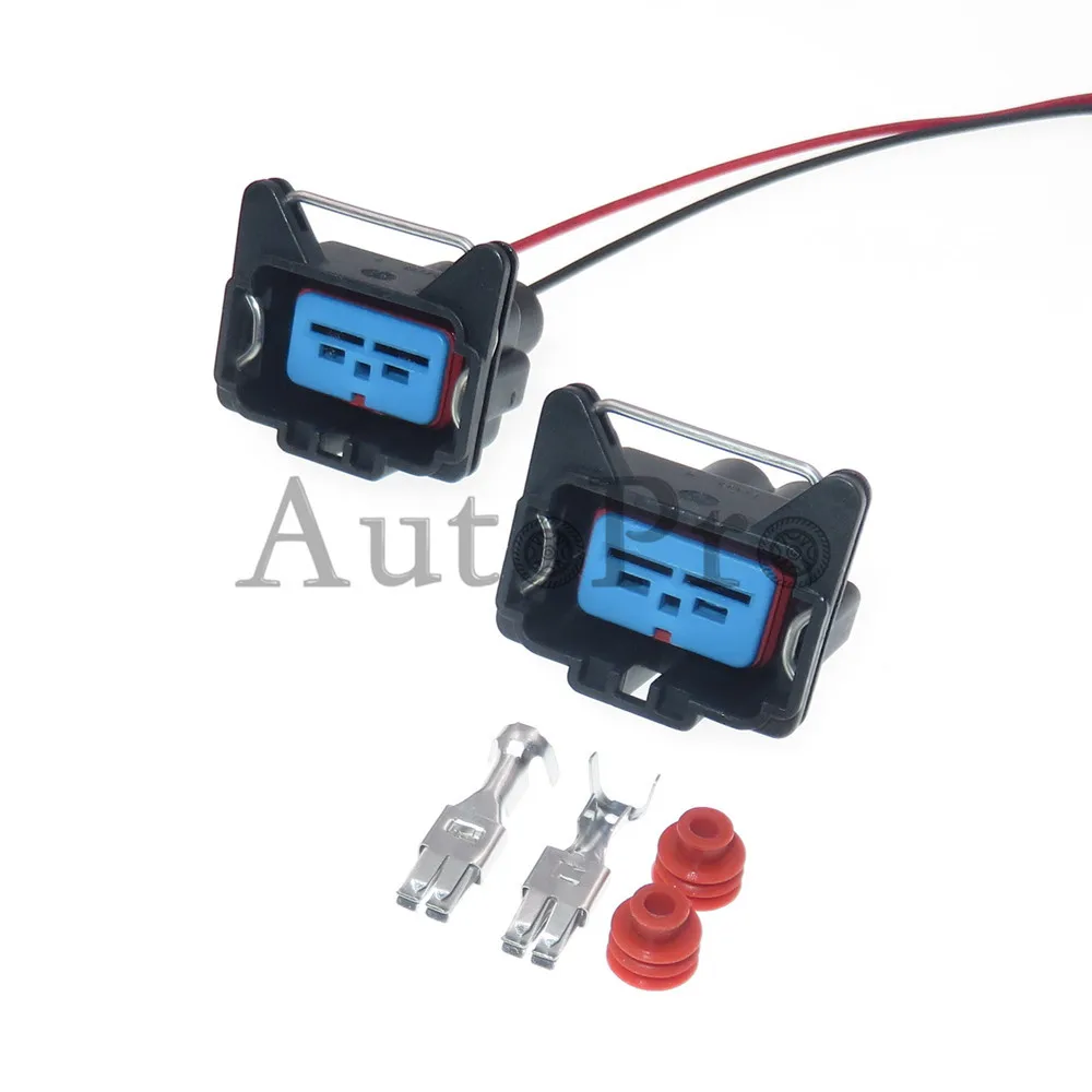 

1 Set 2 Hole 93BG-14489-KBA Water Tank Electronic Fan Socket Car Waterproof Connector AC Assembly For Ford