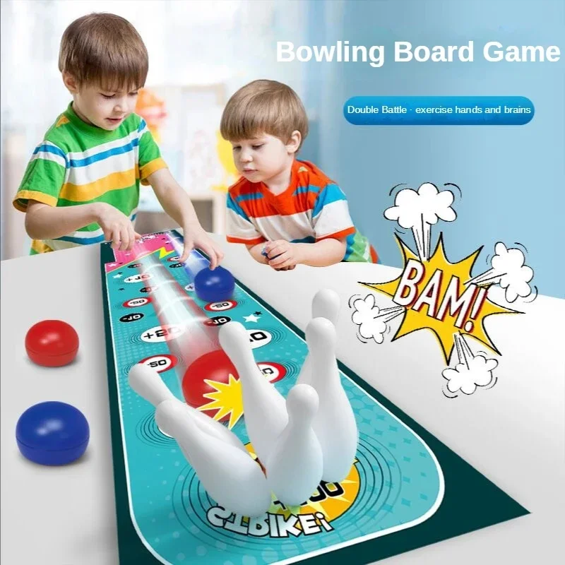 Indoor Interactive Bowling Curling Mat Game 120X30cm Football Inspired Toy for Leisurely Parent Child Sports Fun