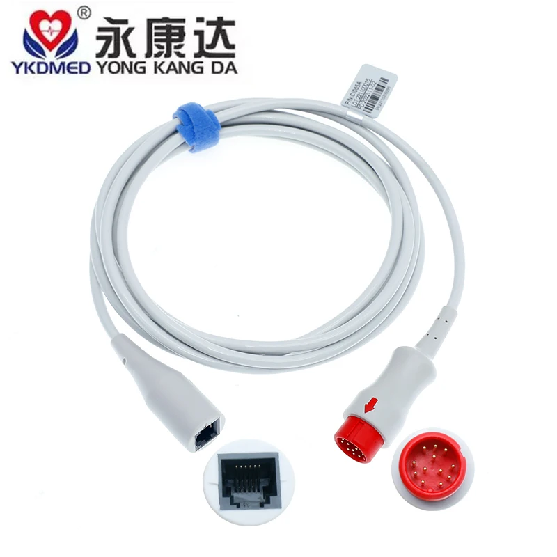 

Yongkang E Series Invasive Pressure 12-Pin Plug To NIBP/IBP Invasive Blood Pressure Cable