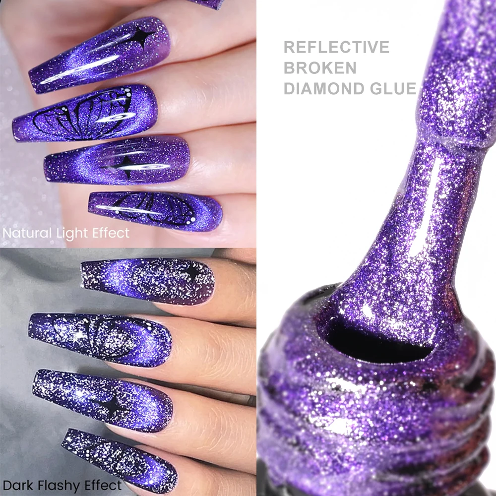 9D-Gel UV magique pour les ongles, super-casting, œil de chat, paillettes, diamant, mini diamant, aimant, 7.5-8ml