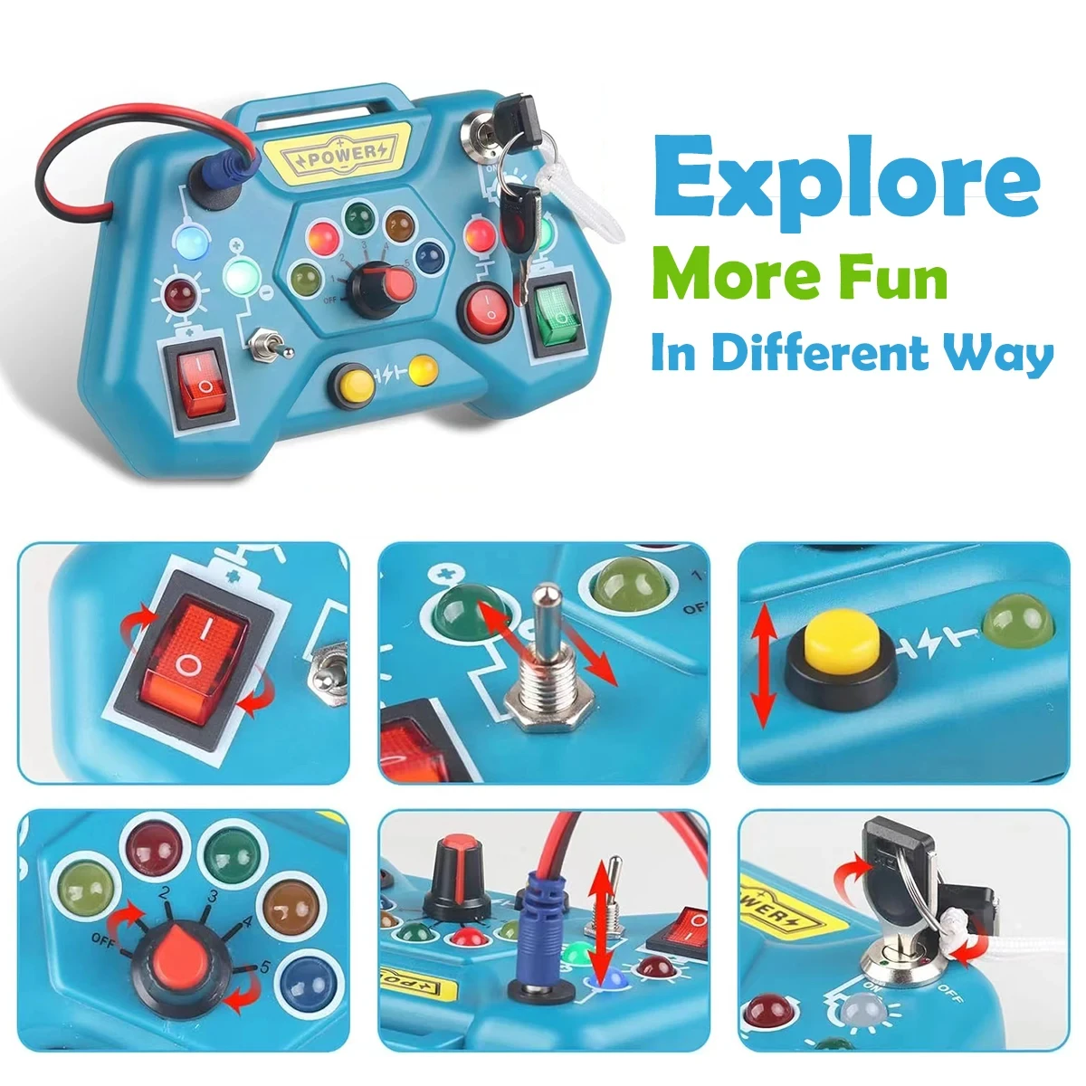 

﻿ Early Educational Toys, Perfect Travel & Gift for Toddlers Kids Montessori Busy Board,