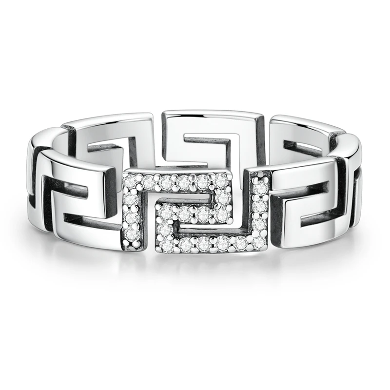 

Original 925 Sterling Silver Sparkling Paperclip Ring For Women Girls Jewelry Birthday Anniversary Gifts